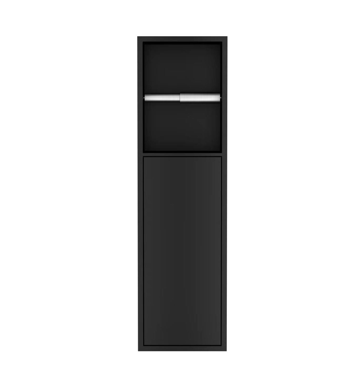 Nero Zione Inbouw-Closetrolhouder incl. Deur 60x17x12 cm Mat Zwart