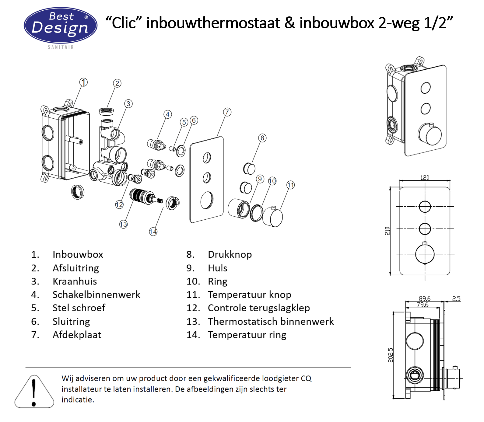 ADW ADW Ore inbouw doucheset RVS (Look)/Geborsteld Staal detail van hoofddouche en handdouche