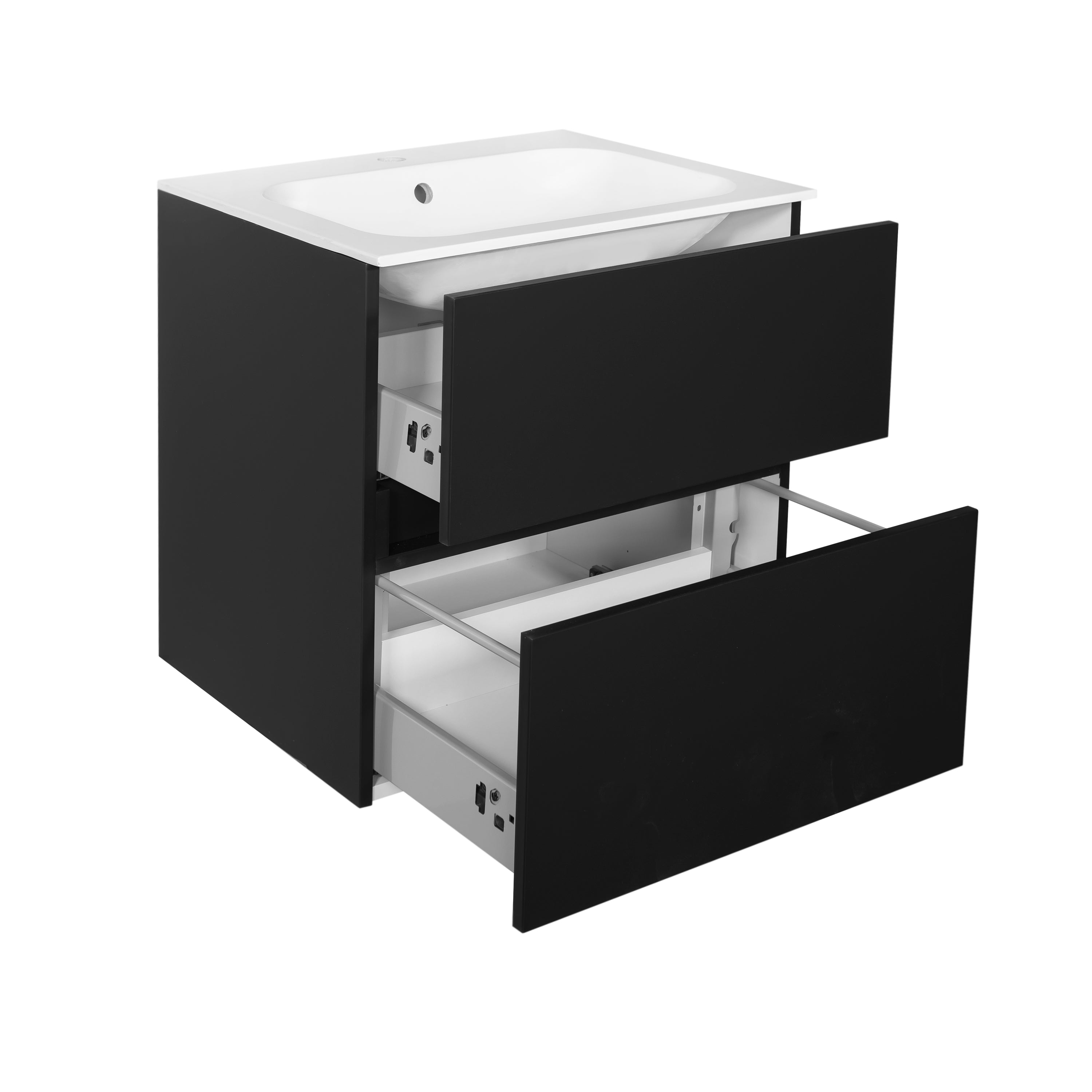 Badmeubel Splash-Black-Greeploos meubel onderkast 2 laden zonder wastafel 60 cm
