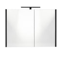 Happy-Black MDF spiegelkast + verlichting 80x60cm