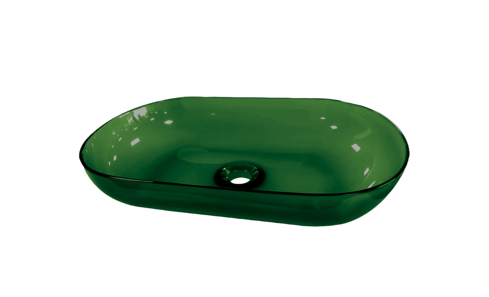 Opbouw-Waskom Color Transpa-Emerald 54 x 34 x 12 cm