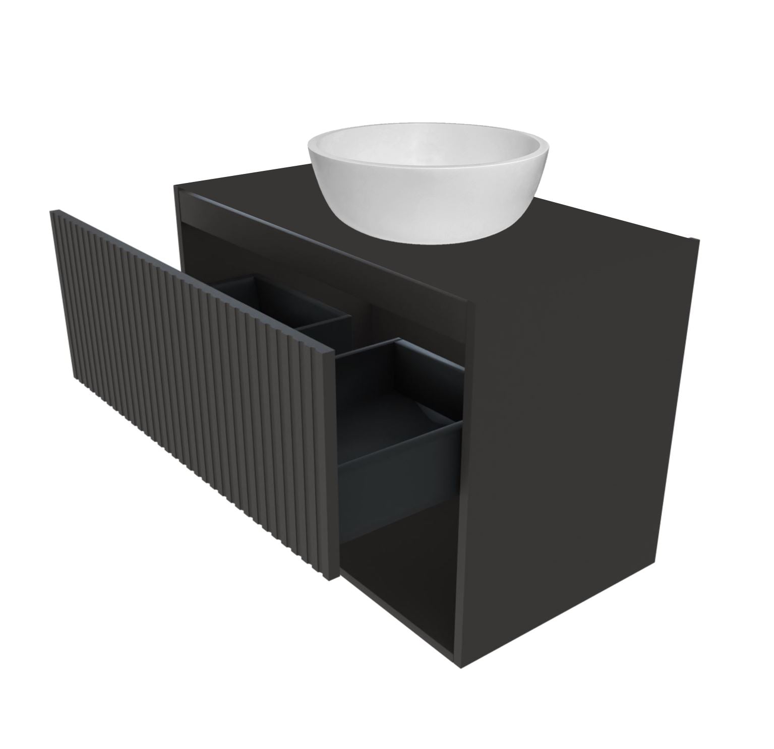 Badmeubel Rigatti-78-Black-Greeploos meubel onderkast 78 cm