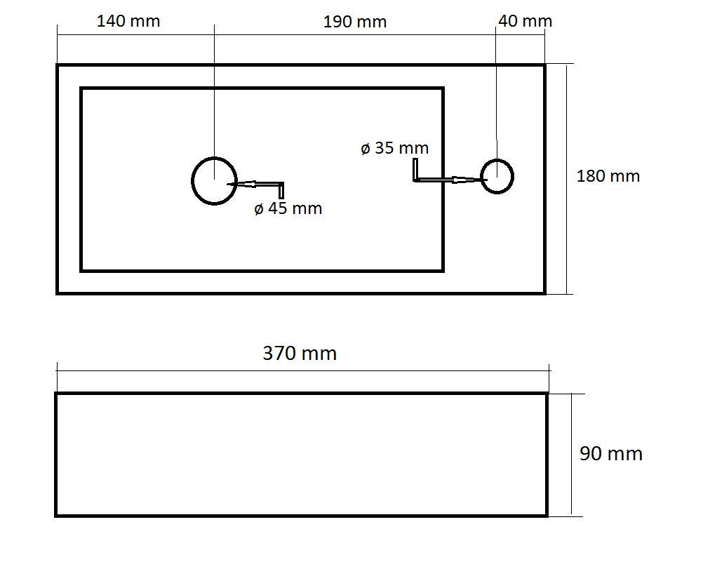 Farnetta Fontein Rechts 37 x 18 x 9 cm Mat-Atrovirens
