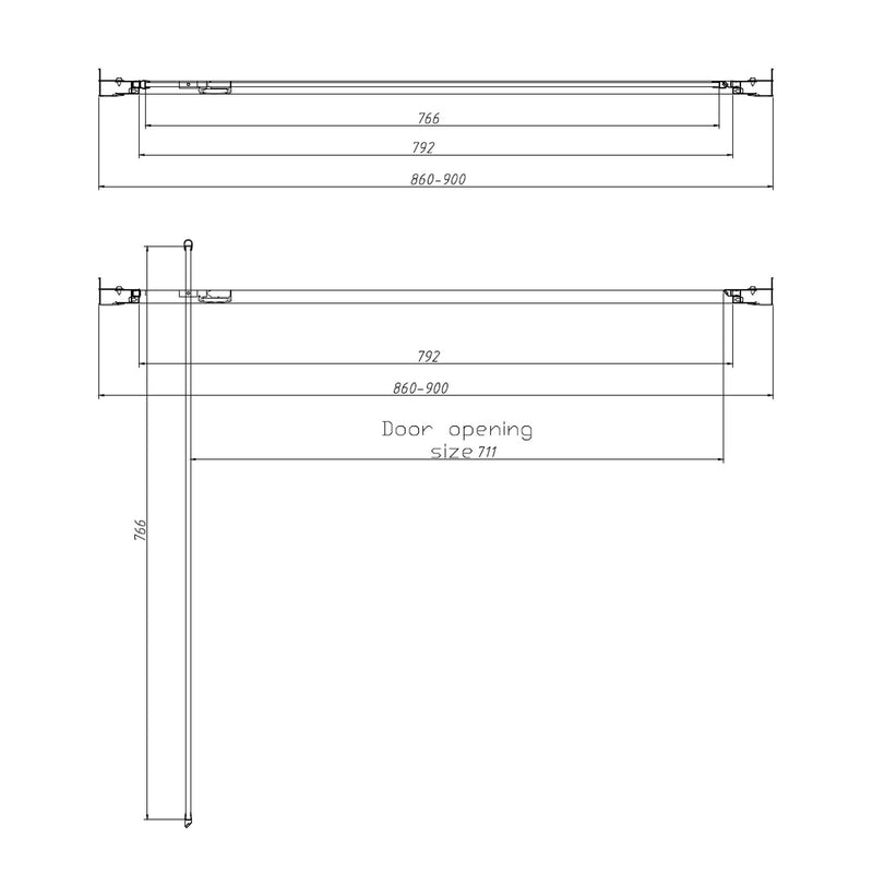 Arkos-Nancy-90 nisdeur 90 x 200 cm Nano Glas 8 mm