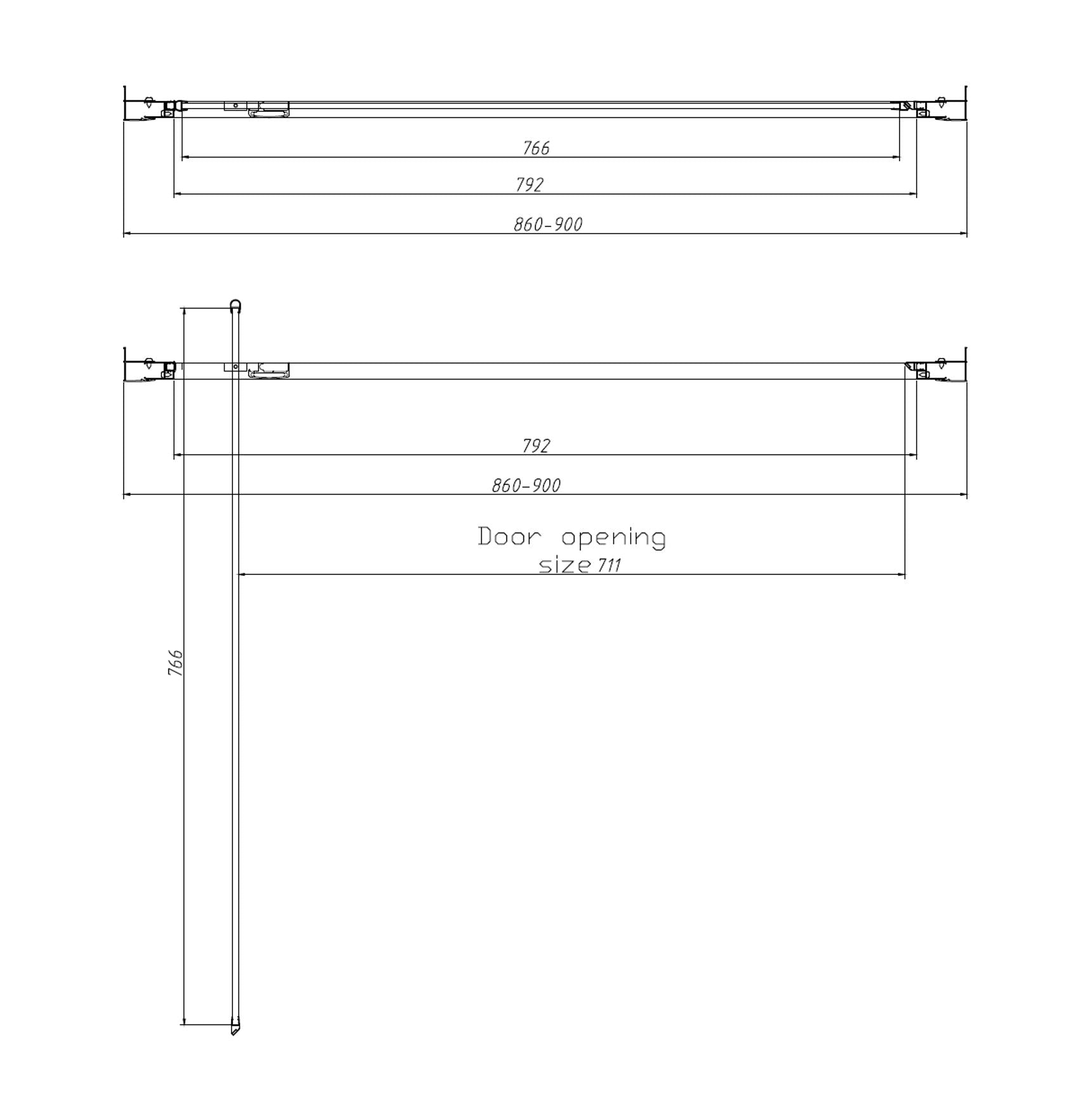 Arkos-Moya-90 nisdeur 90 x 200 cm Nano Glas 8 mm