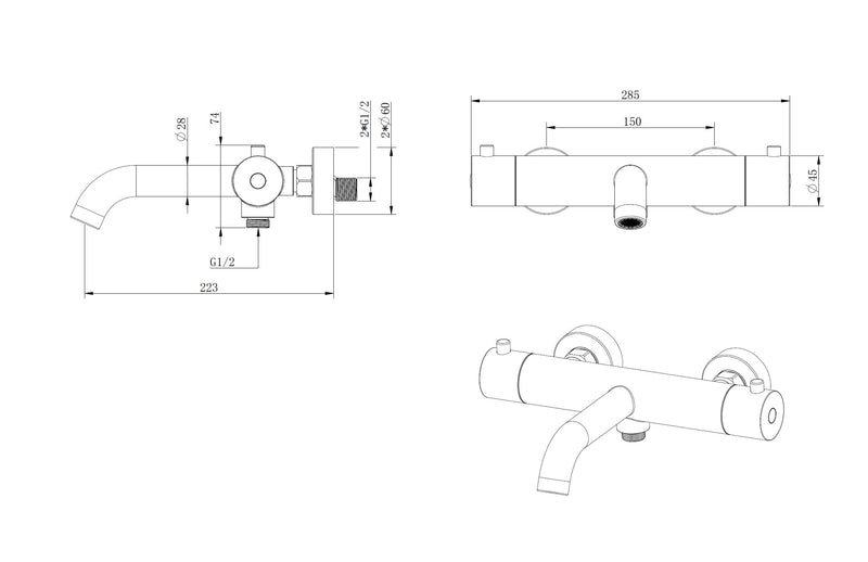 Ore opbouw badthermostaat RVS-304