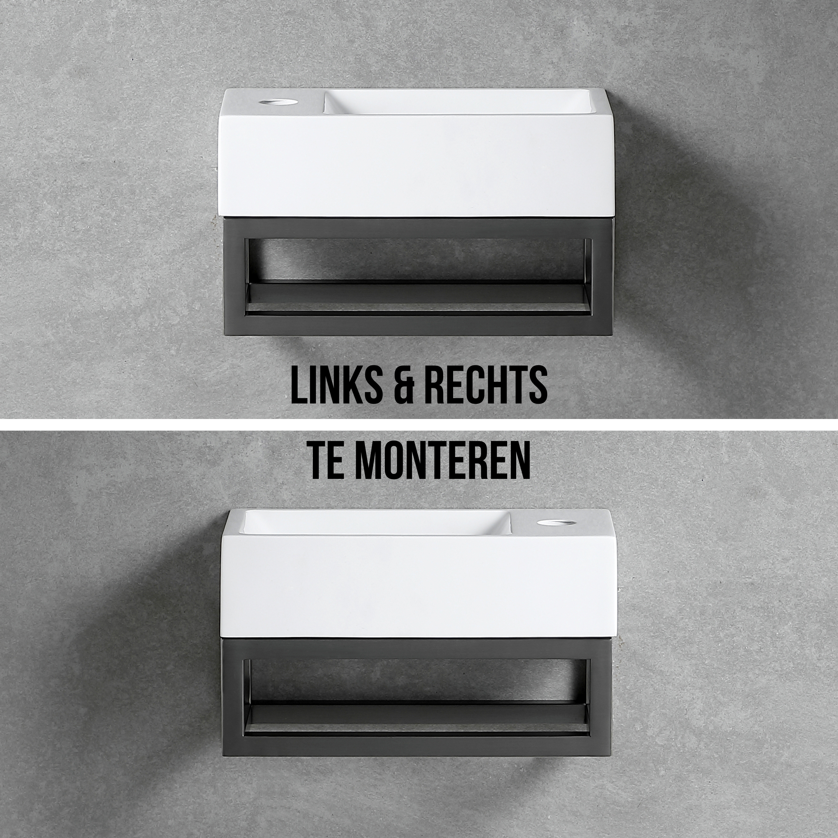 R-Line Moya Fontein L&R met Kraangat Inclusief Gun Metal Frame
