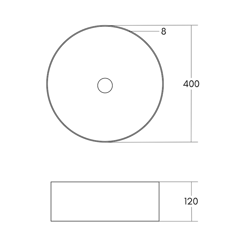 Luzz opbouw-waskom Ã˜=40cm x H=12cm mat-wit