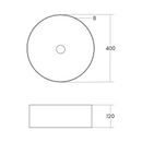 Luzz opbouw-waskom Ã˜=40cm x H=12cm mat-donkerbruin
