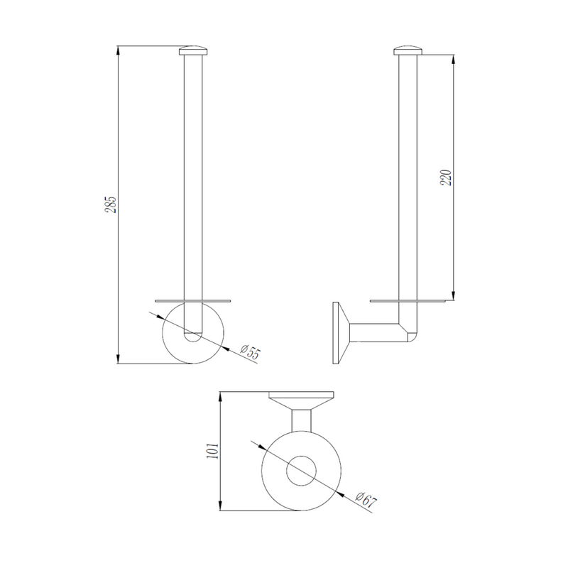 Duke-Nero dubbele reserve rolhouder mat-zwart