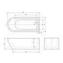 Boat vrijstaand bad 170 x 75.5 x 57 cm