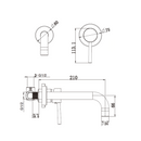 Moya-Belize inbouw-wandmengkraan uitl=21cm 90graden gunmetal