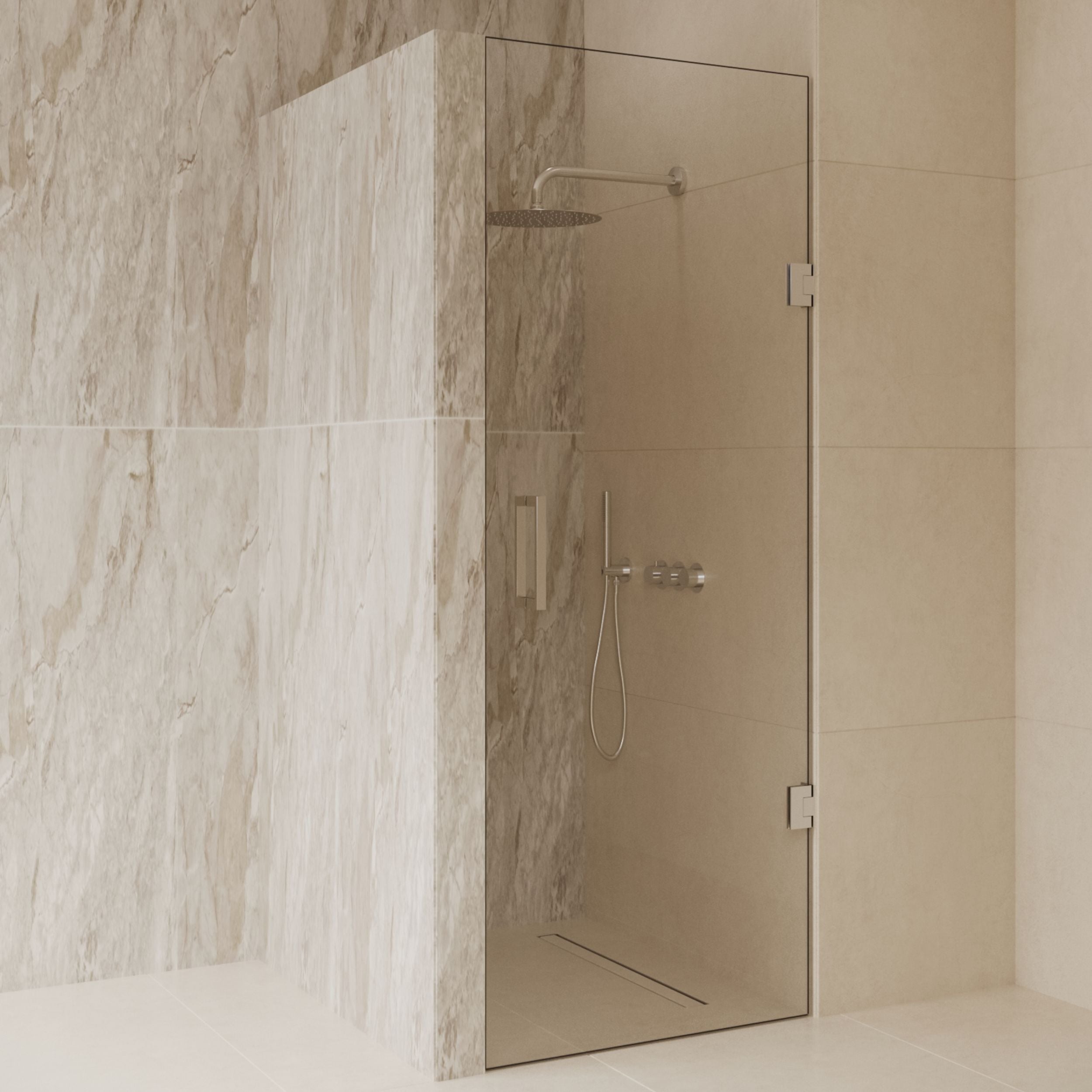 Douchedeur Ore Dalis Nisdeur 70x200 Helder Glas RVS