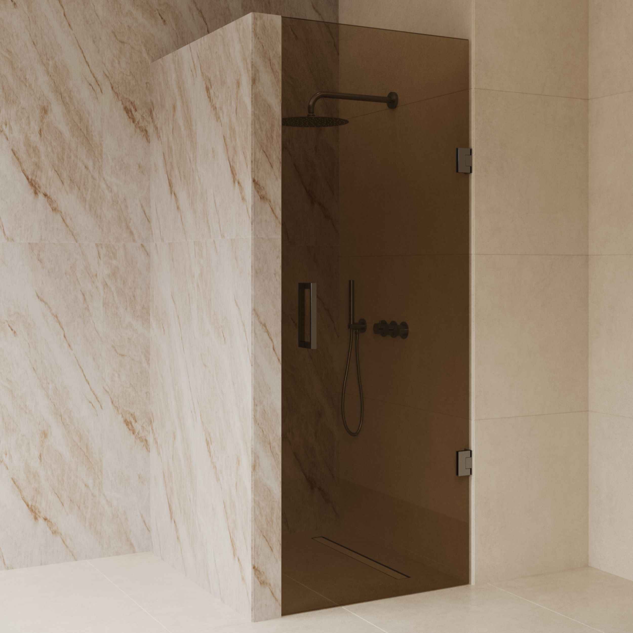Douchedeur Nancy Dalis Nisdeur 70x200 Helder Glas Mat Goud