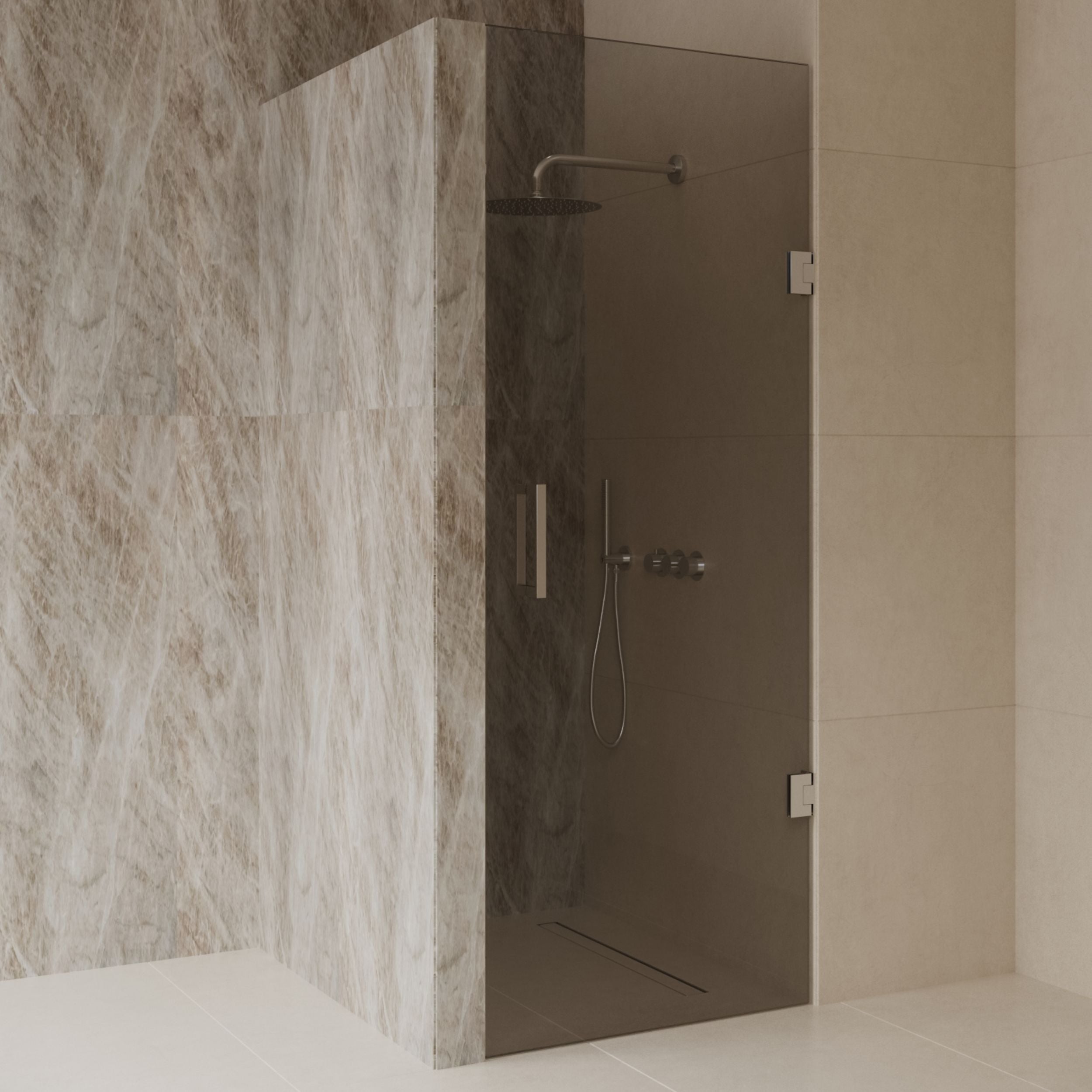 Douchedeur Ore Dalis Nisdeur 70x200 Mocha Glas RVS