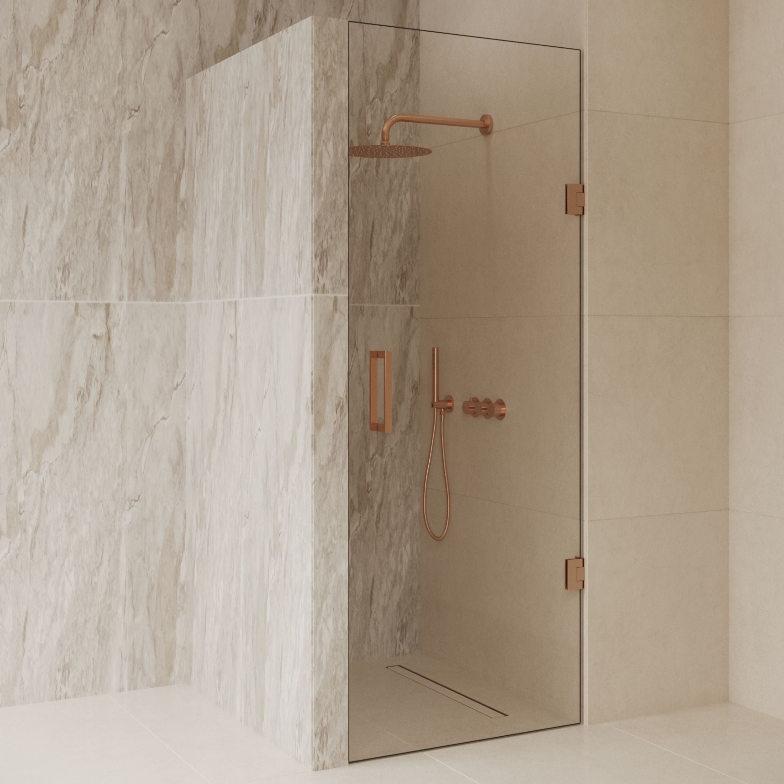 Douchedeur Liora Dalis Nisdeur 70x200 Helder Glas Desert Brown
