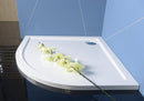 RENA L Quadrant Cast Marble Shower Tray 120x90x4cm, R550, left, White