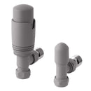 Eastbrook Valve Radiator Aansluitset Haaks Met Thermostaat 15mm Mat Grijs