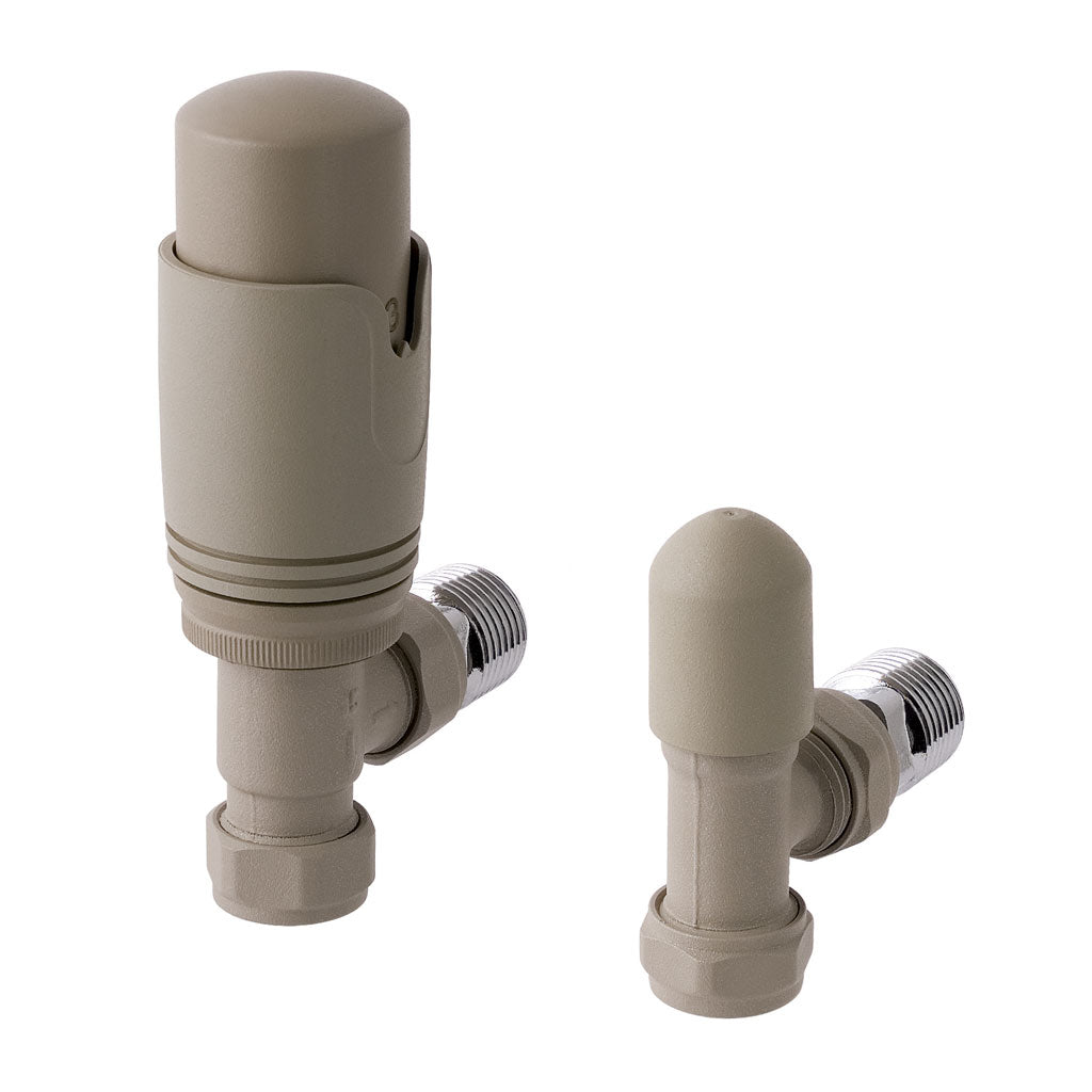 Eastbrook Valve Radiator Aansluitset Haaks Met Thermostaat 15mm Mat Cappuccino