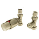 Eastbrook Valve Radiator Aansluitset Recht Met Thermostaat 15mm Geborsteld Messing