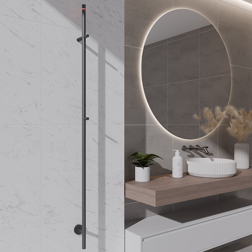 Wiesbaden Callista elektrische staafhanddoekradiator 60 Watt 150 cm gunmetal PVD