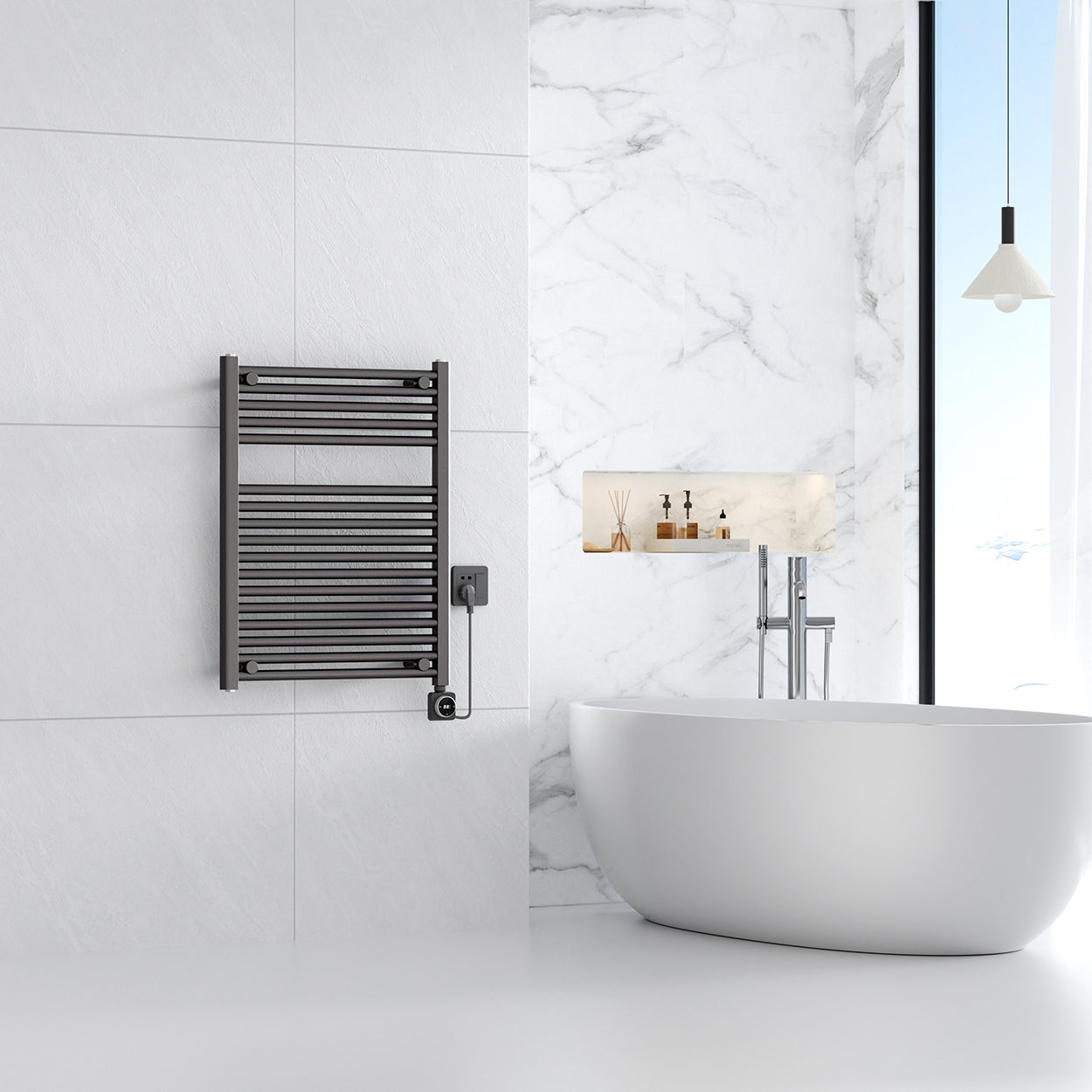 Wiesbaden Elara elektrische radiator Smart WiFi 76,6 x 60 cm gunmetal PVD