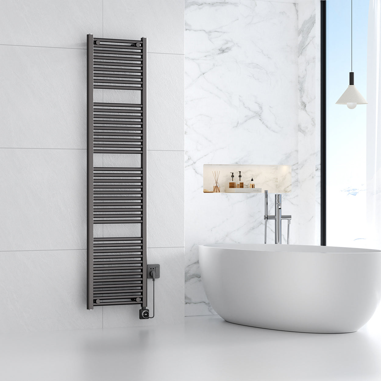 Wiesbaden Elara elektrische radiator Smart WiFi 181,7 x 45 cm gunmetal PVD