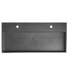 Sapho Dubbele Betonnen Meubelwastafel 96 X 44 X 13 Cm Zwart Graniet - afbeelding 2