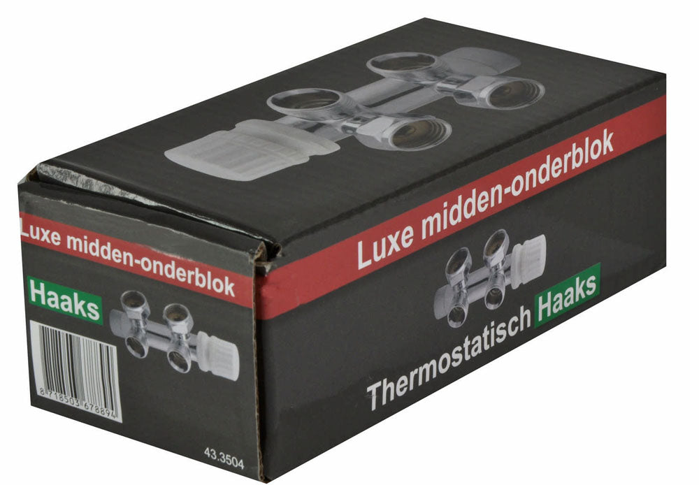 Thermostatisch onderblok haaks links 3/4" chroom