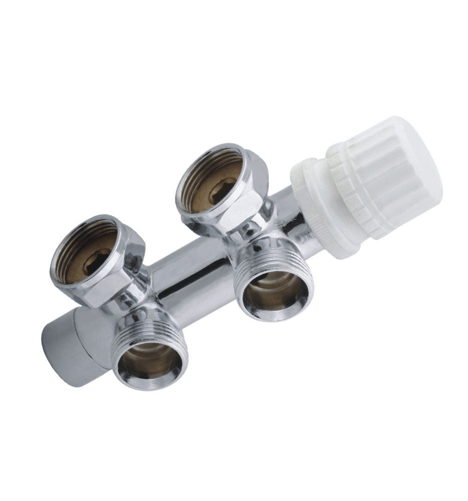 Thermostatisch onderblok haaks links 3/4" chroom