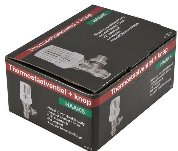 Thermostatische radiatorventiel 1/2''x15mm haaks