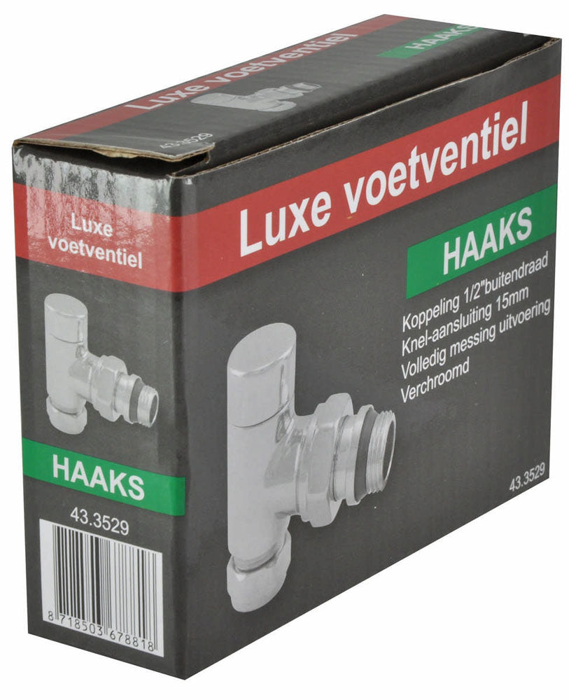 Voetventiel haaks 1/2" x 15 mm chroom