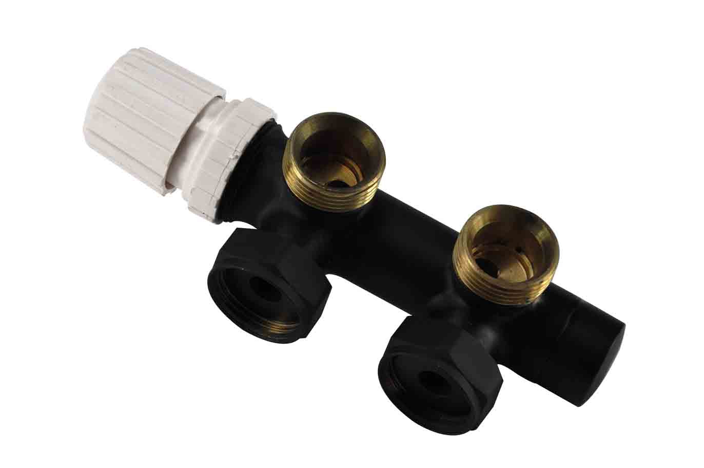 Thermostatisch 3/4 onderblok haaks-links mat zwart