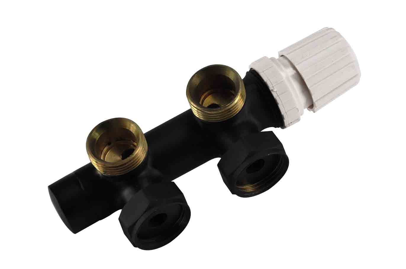 Thermostatisch 3/4 onderblok haaks-rechts mat zwart