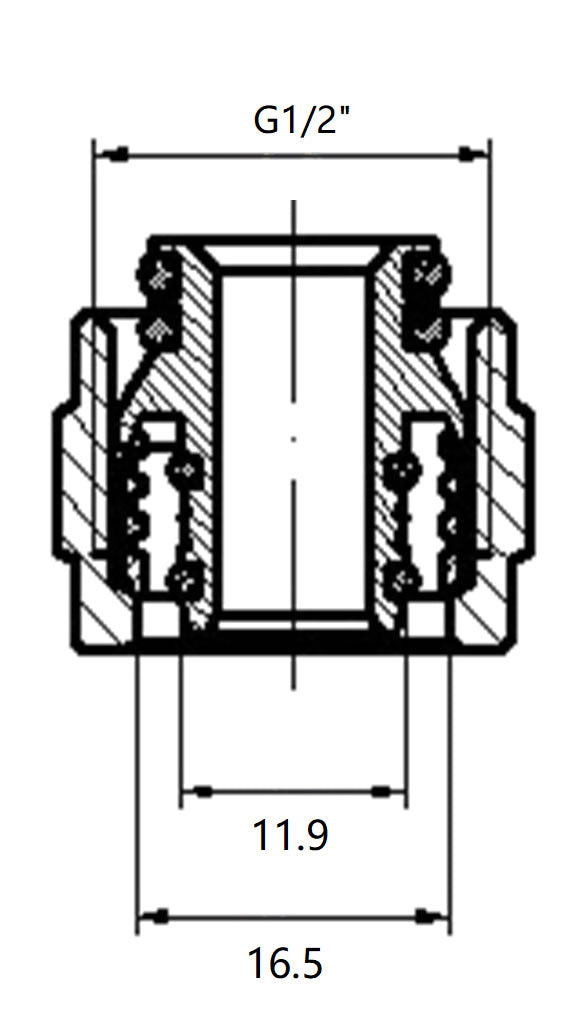 Maattekening Luxe therm.rad.aansluitset haaks verkeerd rechts mat-zwart