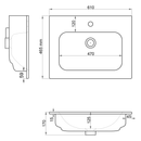 Piedra Meubelwastafel 60x46cm Keramiek Wit