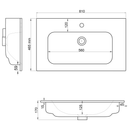 Piedra Meubelwastafel 80x46cm Wit, Keramiek