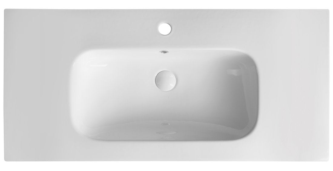 Piedra Meubelwastafel 100x46cm Keramiek Wit