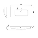 Meubel wastafel Piedra rechthoek keramiek wit