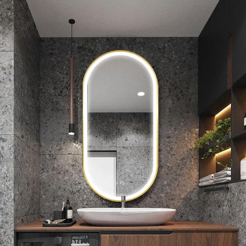 Detailweergave Rea WANDSPIEGEL OVL Borstel badkamerspiegel Goud