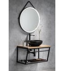 Orbiter Ronde Spiegel Met LED Verlichting 70 Cm mat zwart