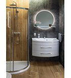 Viso Ronde Spiegel Met LED Verlichting 60 Cm Met Planchet mat wit