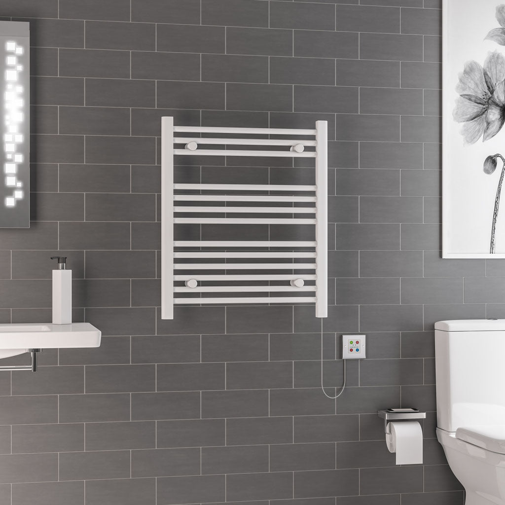 Eastbrook Biava Elektrische Handdoekradiator 700x600mm 300W Glans Wit