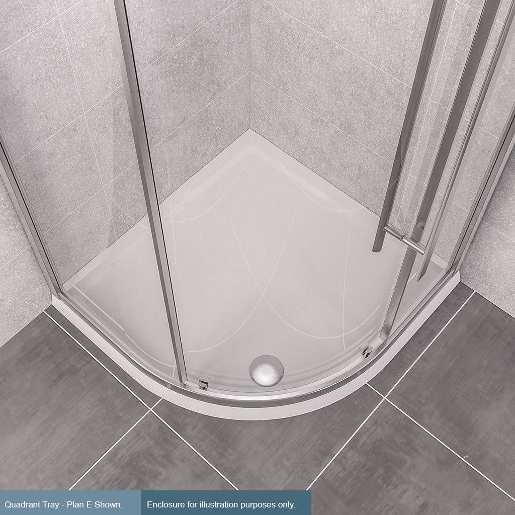 Eastbrook Vantage kwartronde douchebak 80 x 80 x 4 cm - wit