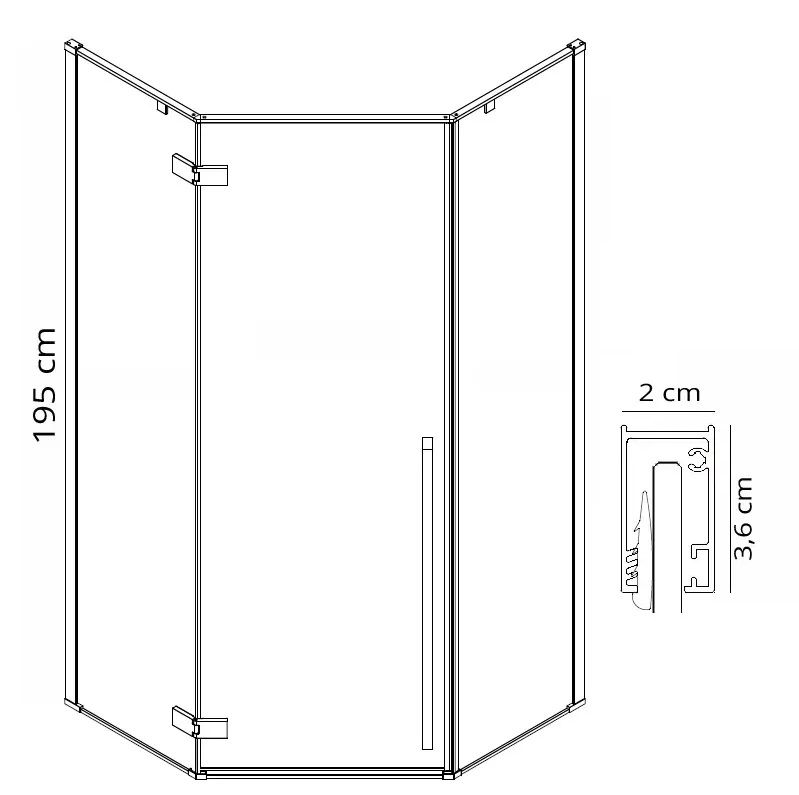 Rea Diamond Gold 100x100 Douchecabine - View 7