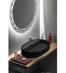 Infinity Ovale Keramische Waskom Voor Opbouw 60x40 Cm Mat Zwart
