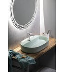 Infinity Ovale Keramische Waskom Voor Opbouw 60x40 Cm Mintgroen