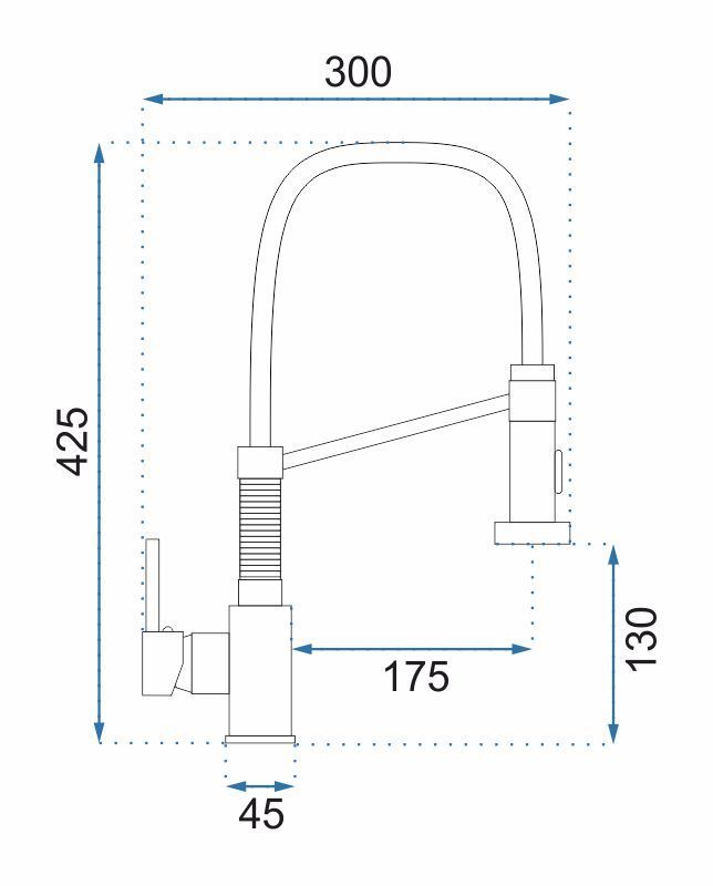 Keukenkraan Rea Spring Brush Steel - View 7