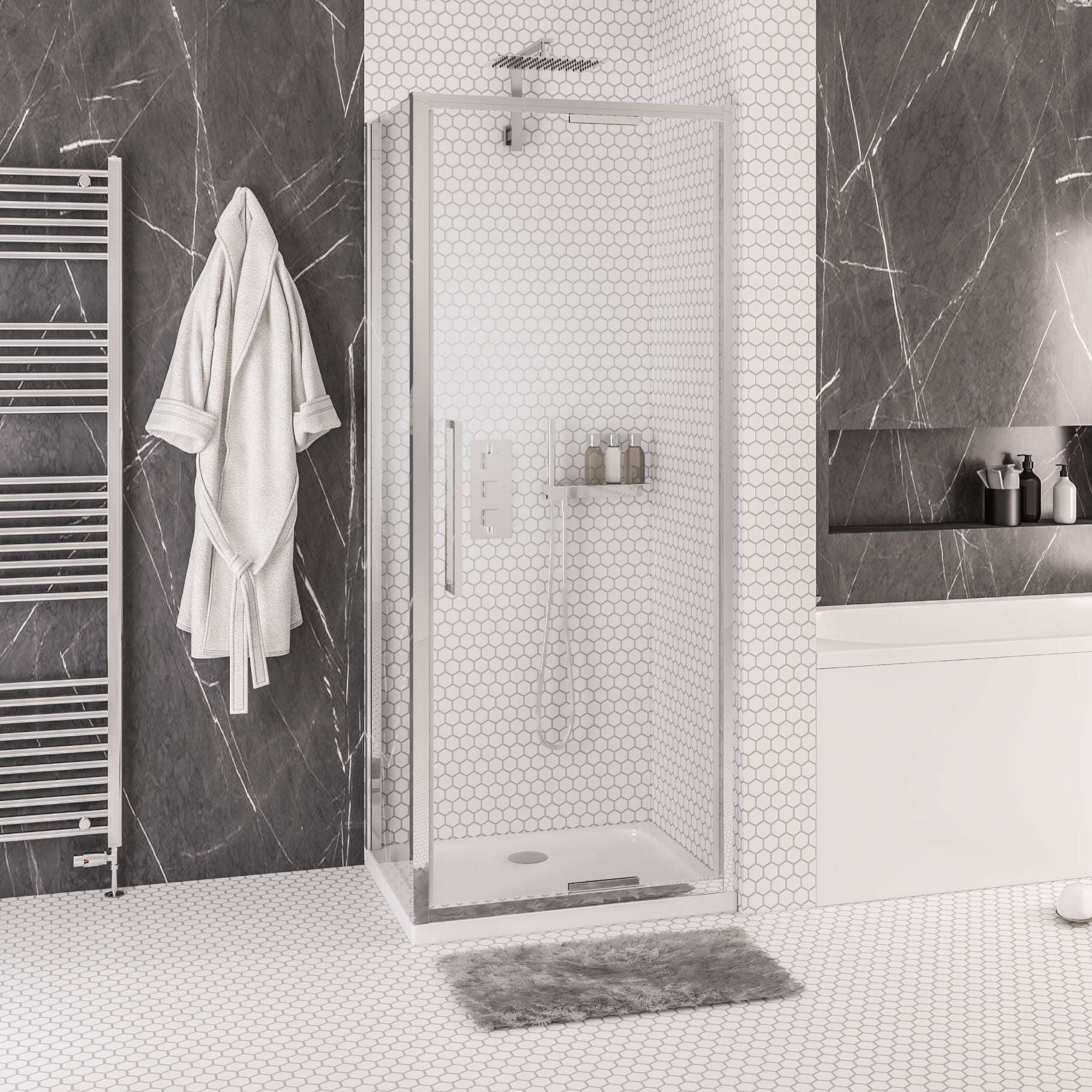 Eastbrook Corniche Douchecabine 90x100 cm 8 mm - Chroom