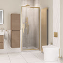 Eastbrook Corniche Douchecabine 70x100 cm 8 mm - Geborsteld Messing